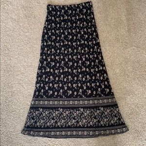 Black Floral Print Maxi Skirt from Tilly’s